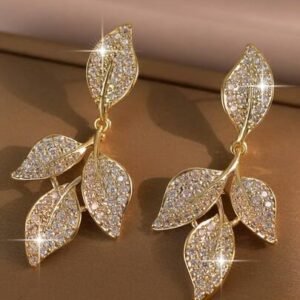 RÉVÉLIAA Diamond Leaf Cascade Drop Earrings