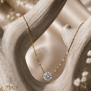 RÉVÉLIAA Classic Solitaire Diamond Pendant in 18K Yellow Gold