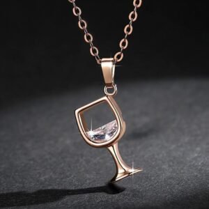 RÉVÉLIAA Coupe de Champagne Diamond Pendant in 18K Rose Gold