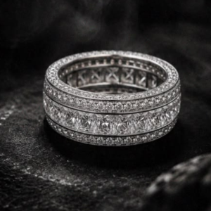 RÉVÉLIAA Princess-Cut & Pavé Diamond Eternity Band